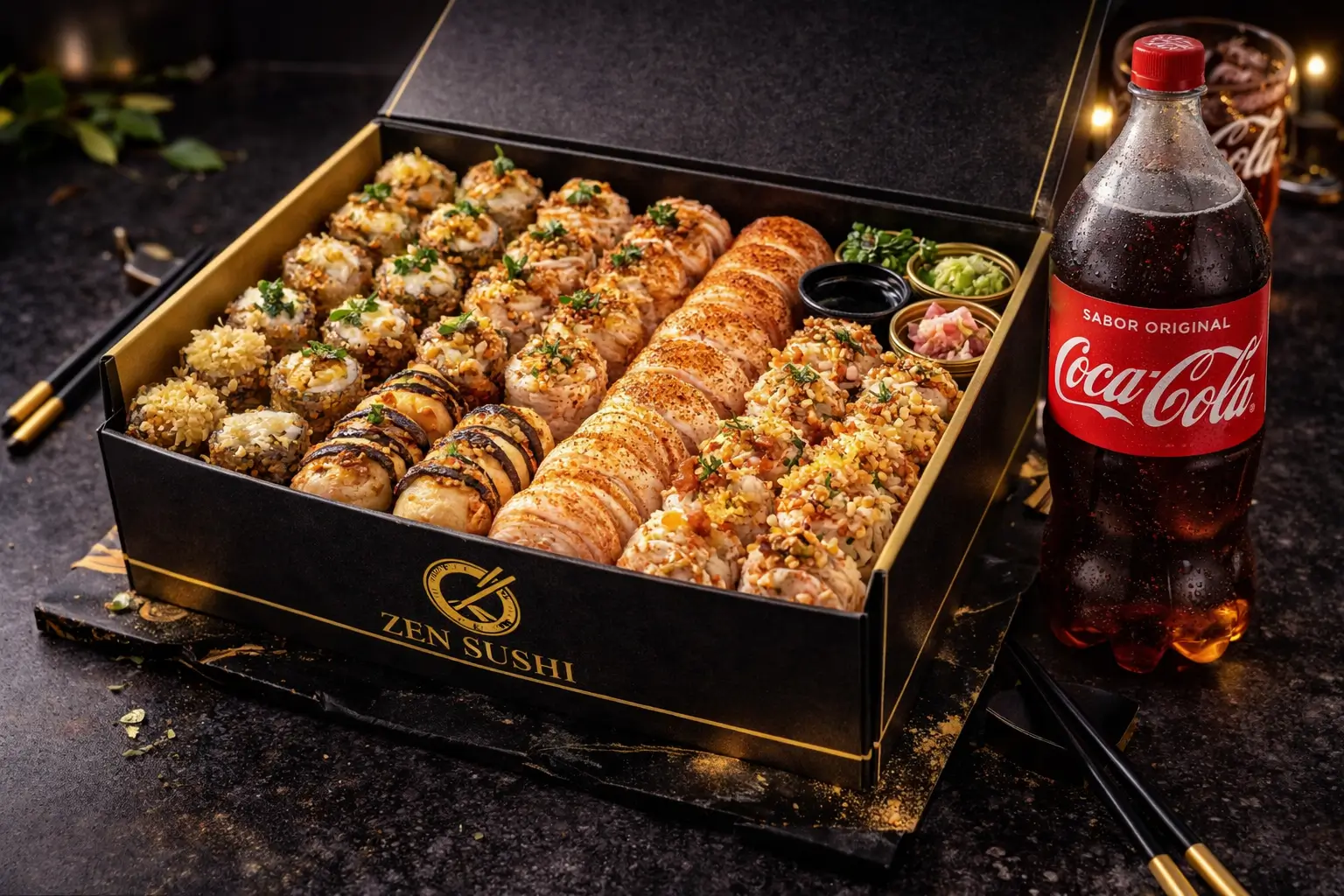 Combinado Maçaricado - 44 Peças (Premium)+ Coca Cola 1L