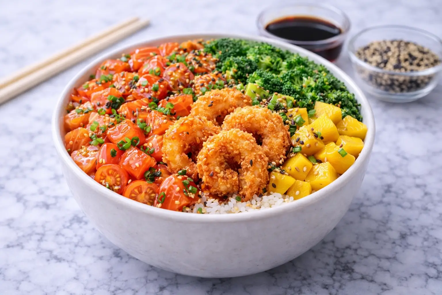 Poke Salmão & Camarão